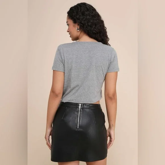 Lulu’s| ‘Harley’ Black Vegan Leather Mini Skirt - Picture 8 of 11